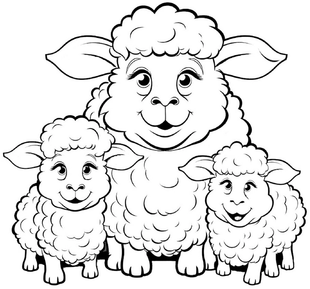 malvorlage-mutter-und-babyschafe