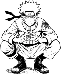 malvorlage-naruto-dynamische-pose-ausmalbild