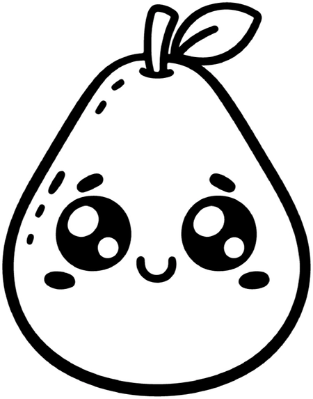 malvorlage-niedliche-birne-zum-ausmalen