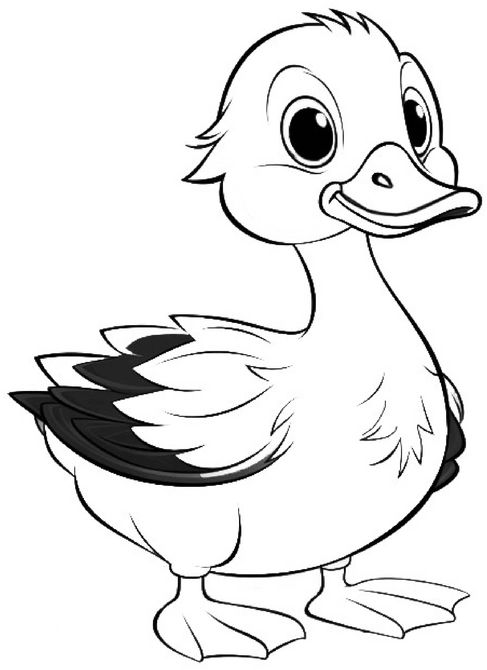 malvorlage-niedliche-ente-zum-ausmalen