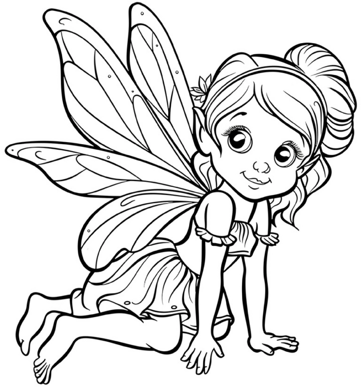 malvorlage-niedliche-fee-mit-grossen-fluegeln
