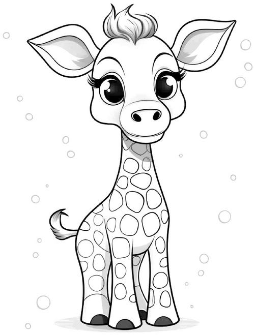 malvorlage-niedliche-giraffe-mit-fleckern