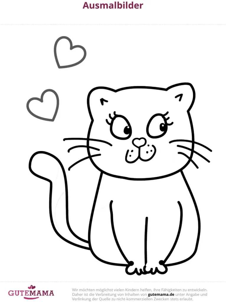 malvorlage-niedliche-katze-mit-herzen