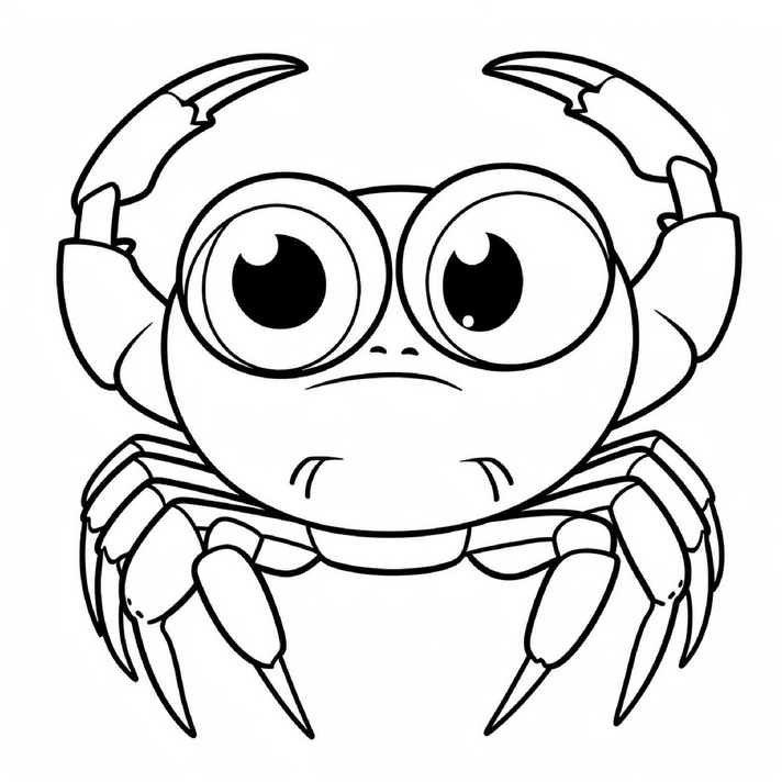 malvorlage-niedliche-krabbe-mit-grossen-augen