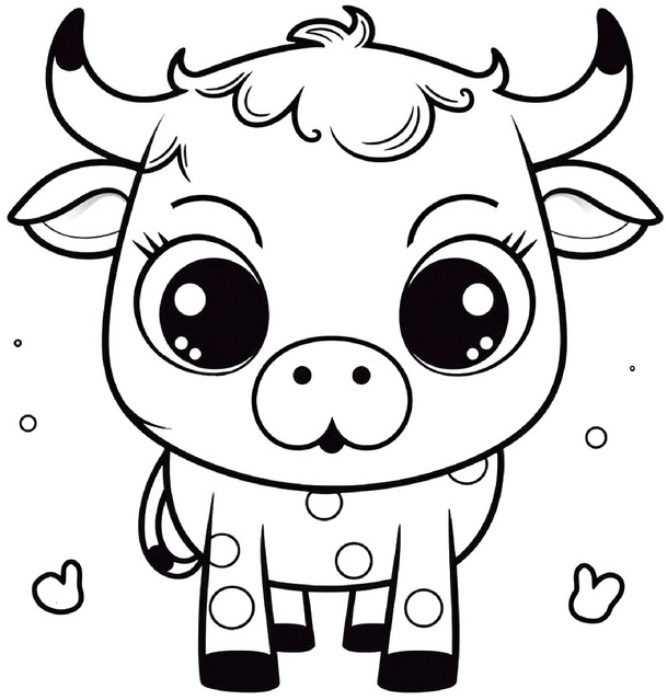 malvorlage-niedliche-kueh-ausmalen