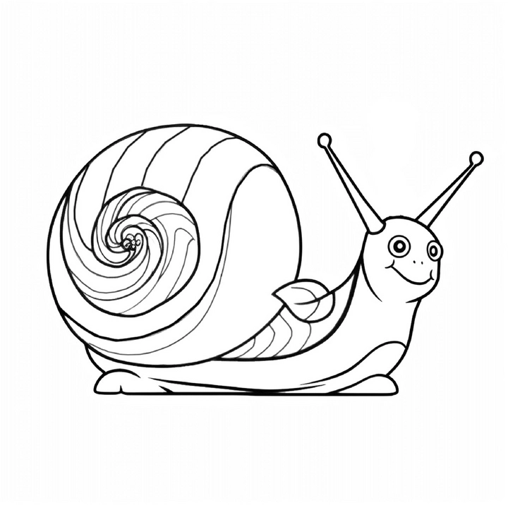 malvorlage-niedliche-schnecke-mit-spiralgehaeuse