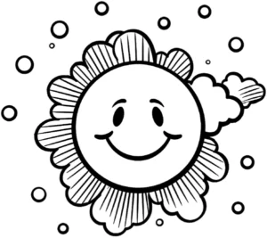 malvorlage-niedliche-sonne-mit-blaeschen-und-strahlen