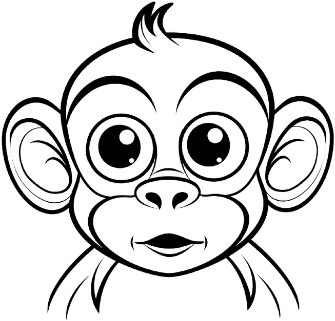 malvorlage-niedlicher-affe-grosse-augen