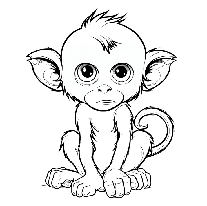 malvorlage-niedlicher-affe-zum-ausmalen