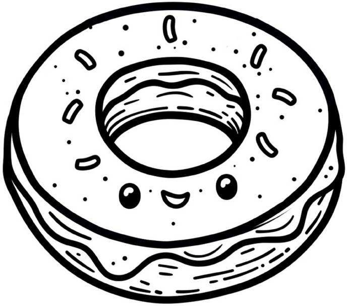 malvorlage-niedlicher-donut-mit-streuseln