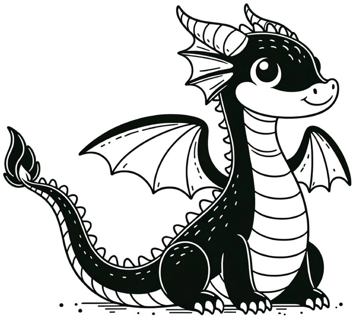 malvorlage-niedlicher-drache-ausmalbild