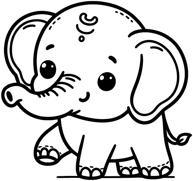 malvorlage-niedlicher-elefant-ausmalbild