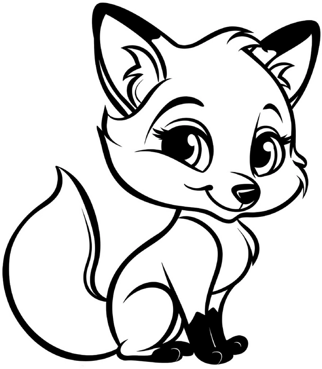 malvorlage-niedlicher-fuchs-mit-grossen-augen