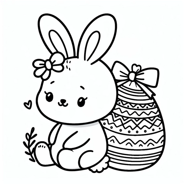 malvorlage-niedlicher-hase-mit-osterei