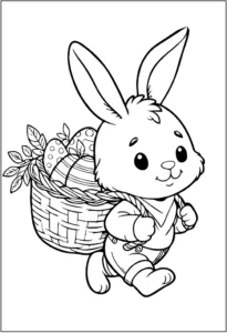 malvorlage-niedlicher-hase-mit-ostereiern