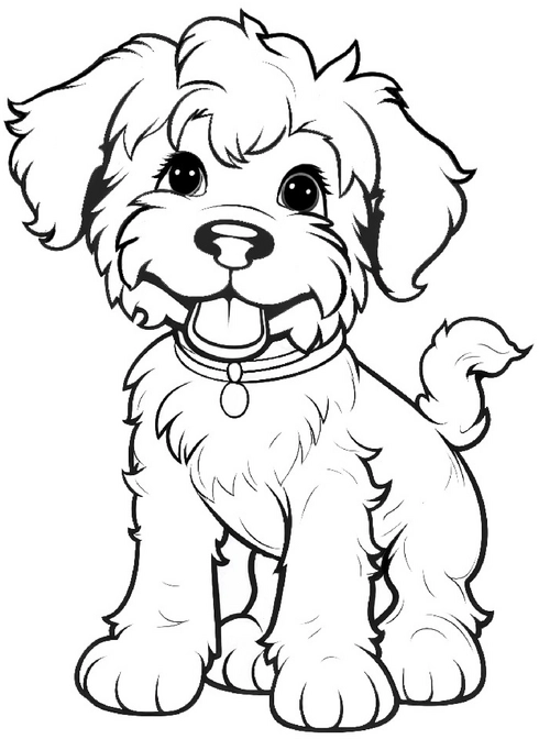 malvorlage-niedlicher-hund-mit-grossem-laecheln