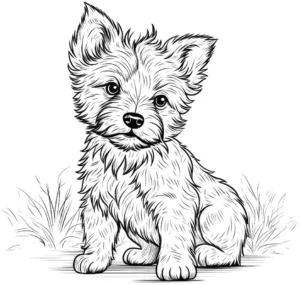 malvorlage-niedlicher-hundewelpe-zum-ausmalen