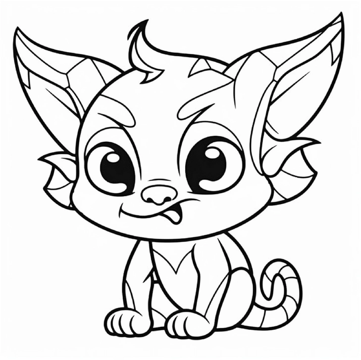 malvorlage-niedlicher-kobold-mit-grossen-augen