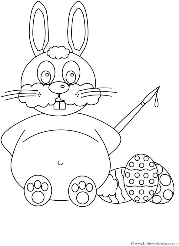 malvorlage-niedlicher-osterhase-mit-eiern