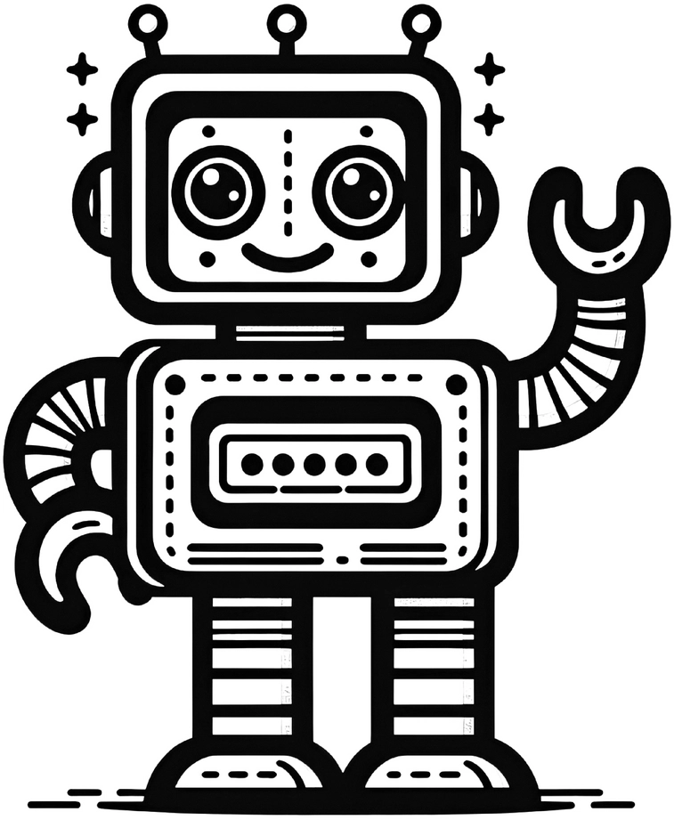 malvorlage-niedlicher-roboter-ausmalbild