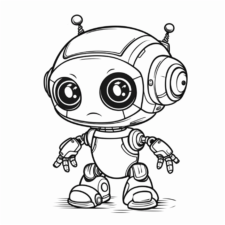 malvorlage-niedlicher-roboter-ausmalen