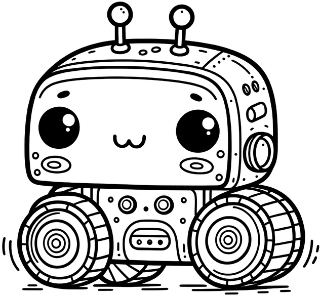 malvorlage-niedlicher-roboter-mit-grossen-augen