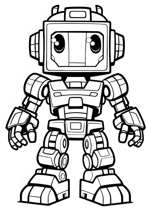 malvorlage-niedlicher-roboter-mit-grossen-augen