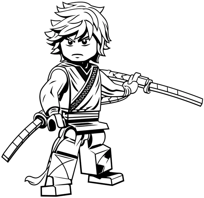 malvorlage-ninja-krieger-mit-katanas