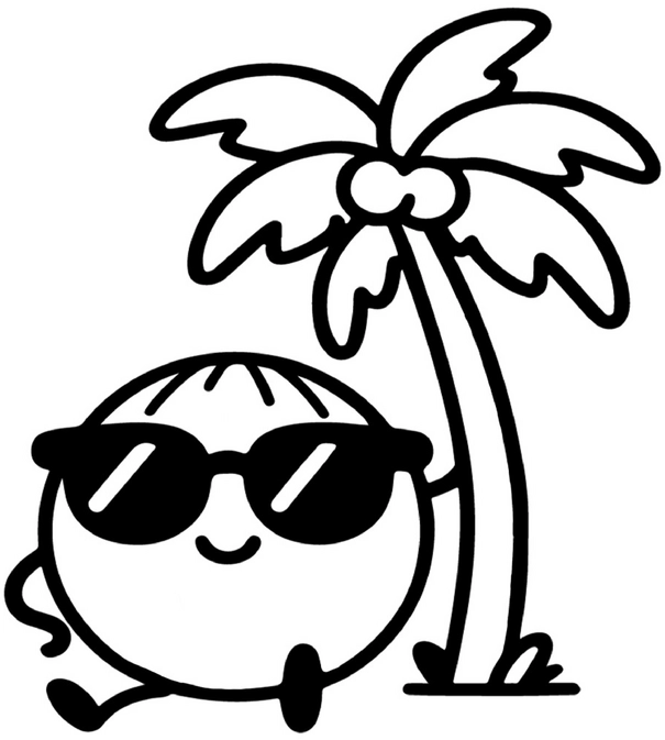 malvorlage-nuss-palmenszene-ausmalbild