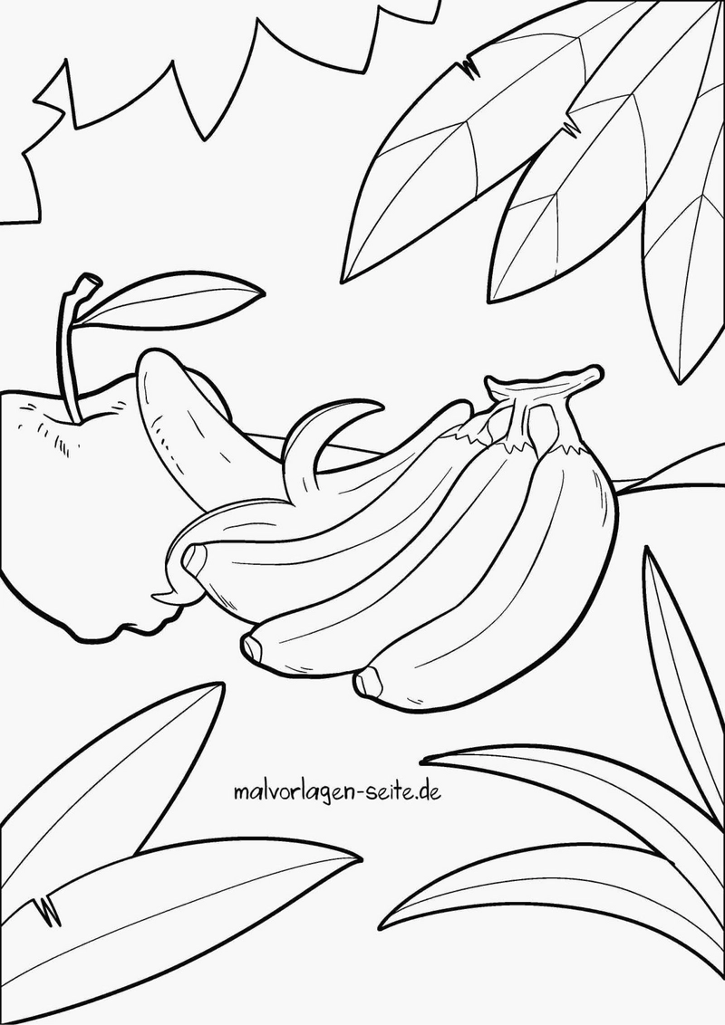 malvorlage-obst-bananen-paprika-ausmalen