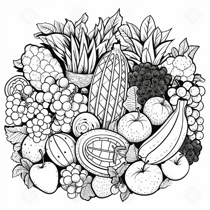 malvorlage-obst-und-gemuesesorten-zum-ausmalen