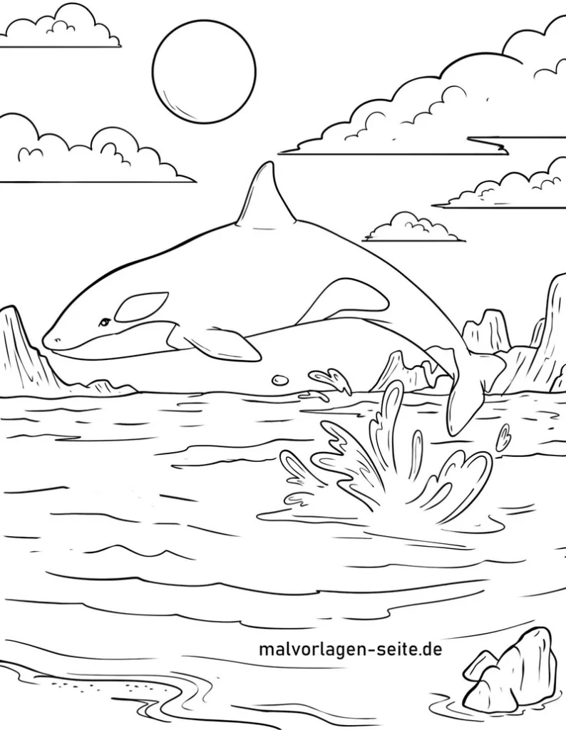 malvorlage-orca-im-wasser-springen