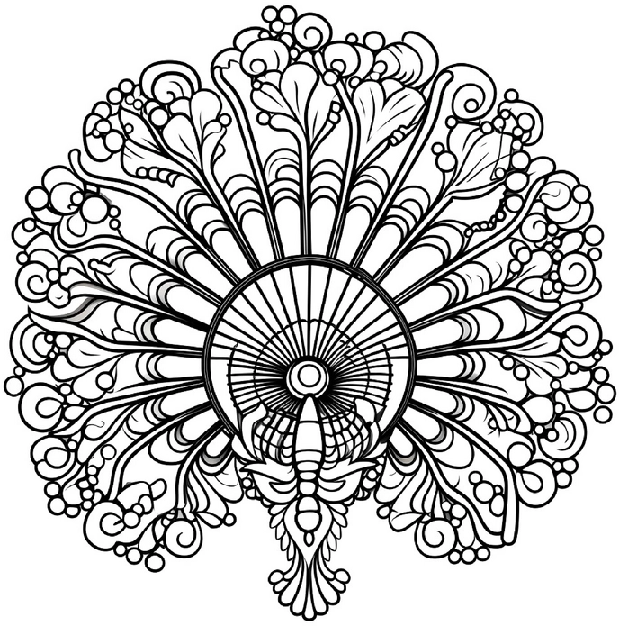 malvorlage-ornamentales-faechermuster