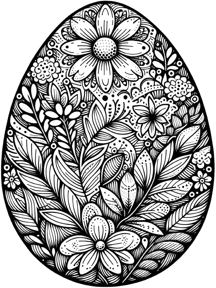 malvorlage-osterei-mit-blumen-und-pflanzen