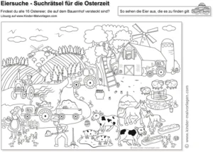 malvorlage-ostereier-suchen-bauernhof
