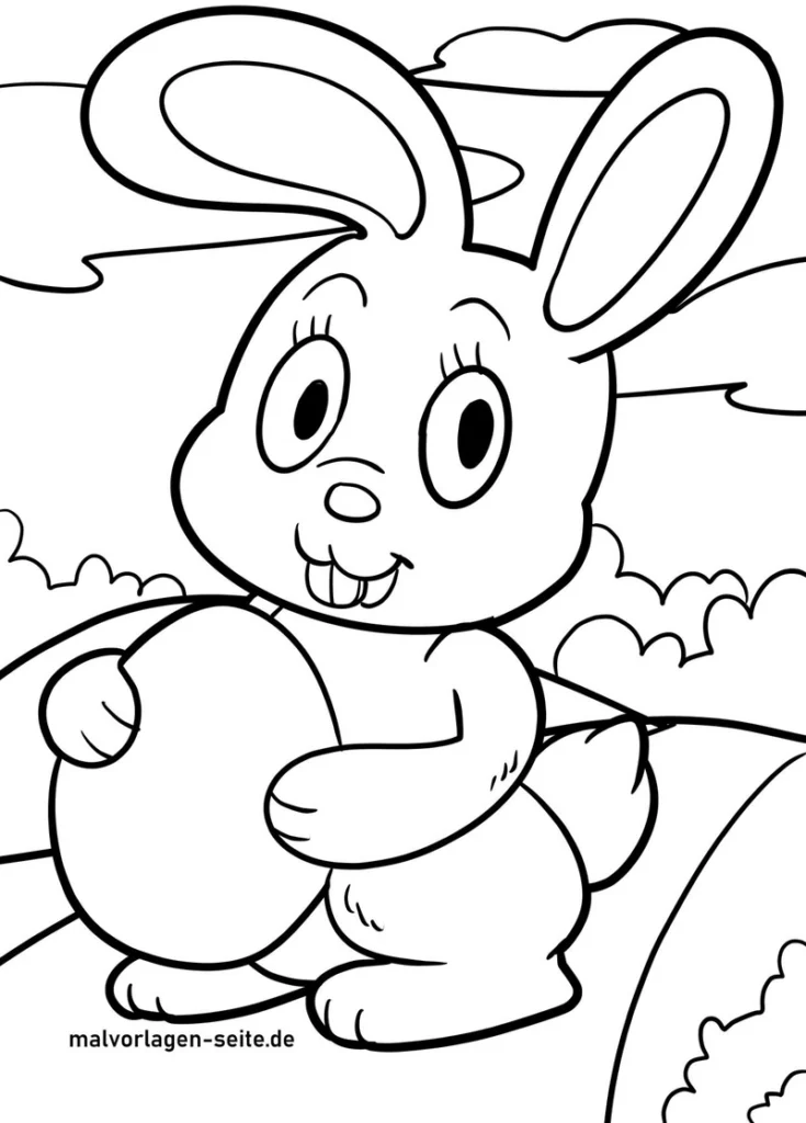 malvorlage-osterhase-mit-ei-fruehling