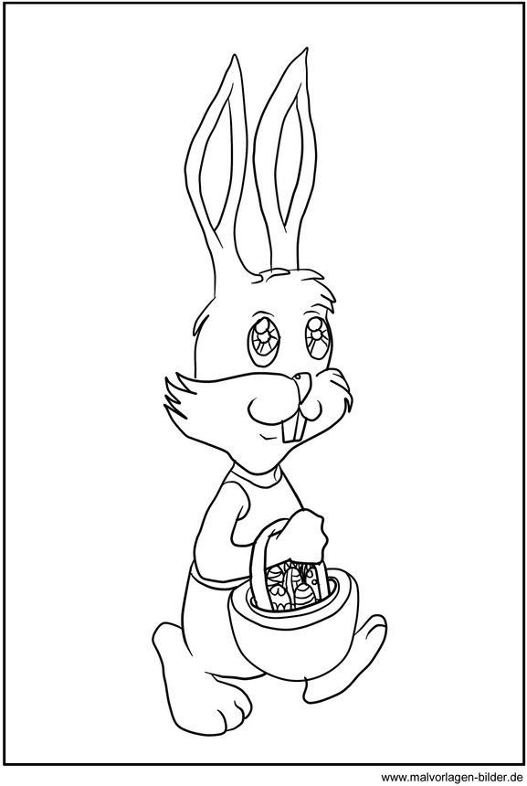 malvorlage-osterhase-mit-eiern