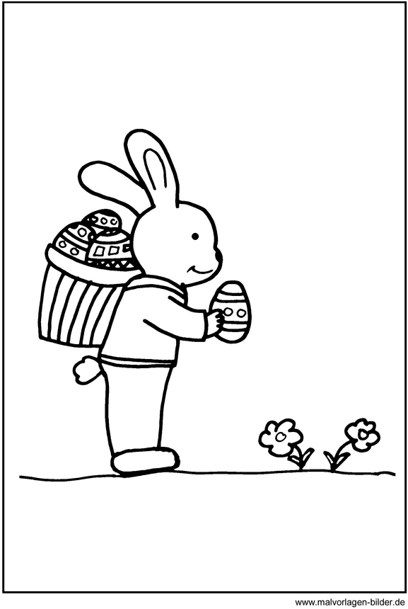 malvorlage-osterhase-mit-eiern