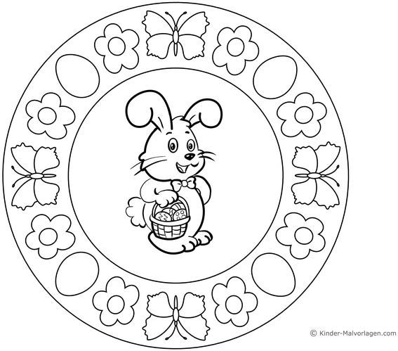 malvorlage-osterhase-und-blumen