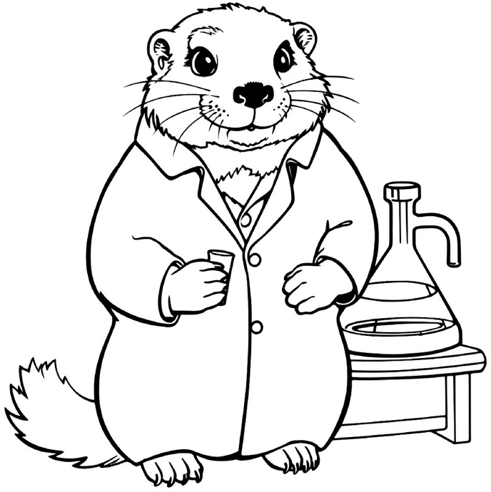 malvorlage-otter-im-labor