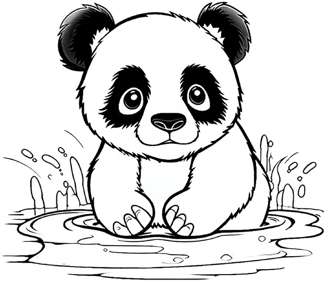 malvorlage-panda-im-wasser