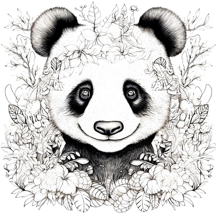 malvorlage-panda-in-der-natur