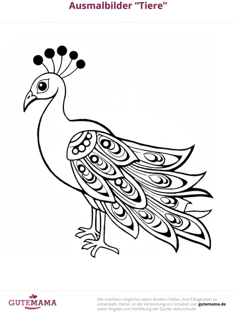 malvorlage-pavian-bunte-federn-ausmalen