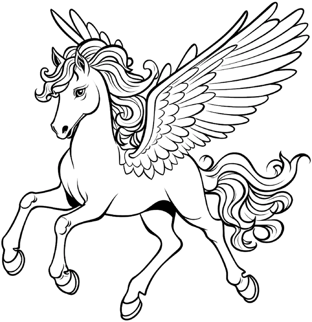 malvorlage-pegasus-mit-fluegeln-und-maehne