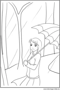 malvorlage-person-herbst-regenschirm