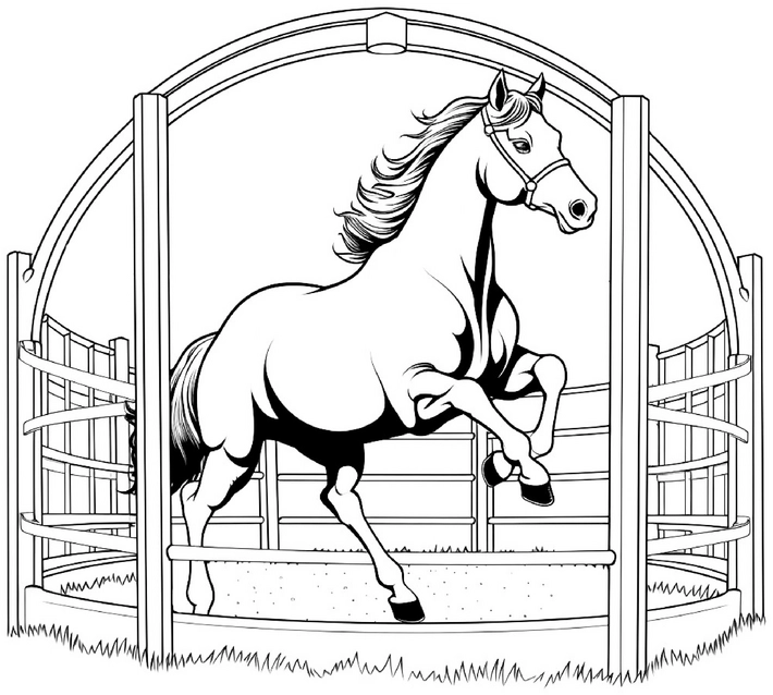 malvorlage-pferd-im-reitstall