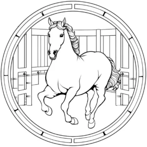 malvorlage-pferd-im-stall-ausmalbild