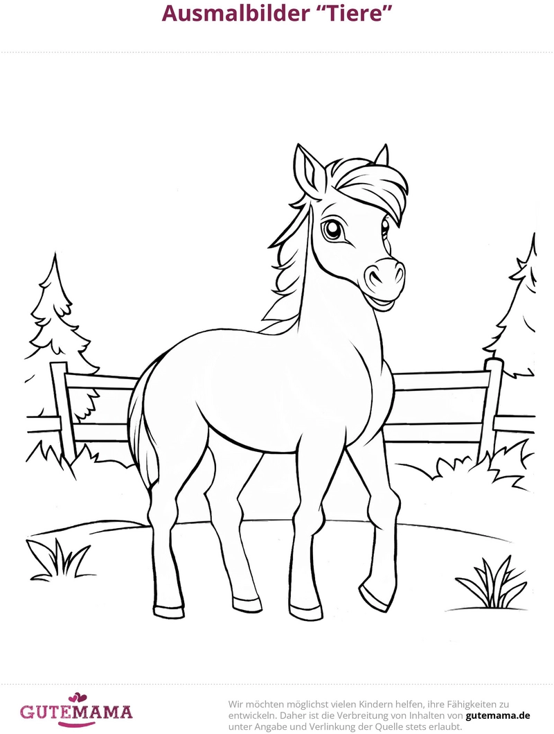 malvorlage-pferd-natur-ausmalen