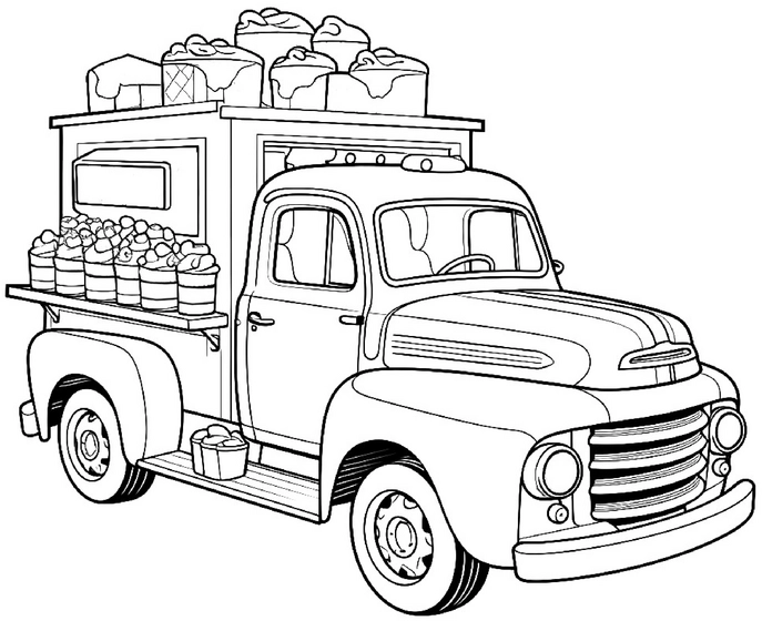 malvorlage-pick-up-truck-leckereien