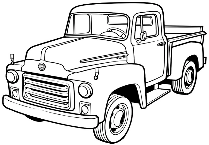 malvorlage-pickup-auto-ausmalen